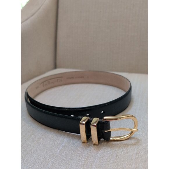 Talbots Accessories - Talbot's Dark Green Leather Belt with Solid Brass Buckle Size S